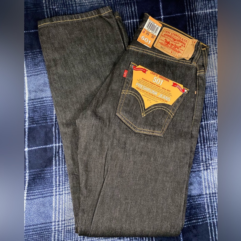 👖Vintage Levi's® Men's 501® Original Fit Straight Leg Jeans - Black - Size 29x32